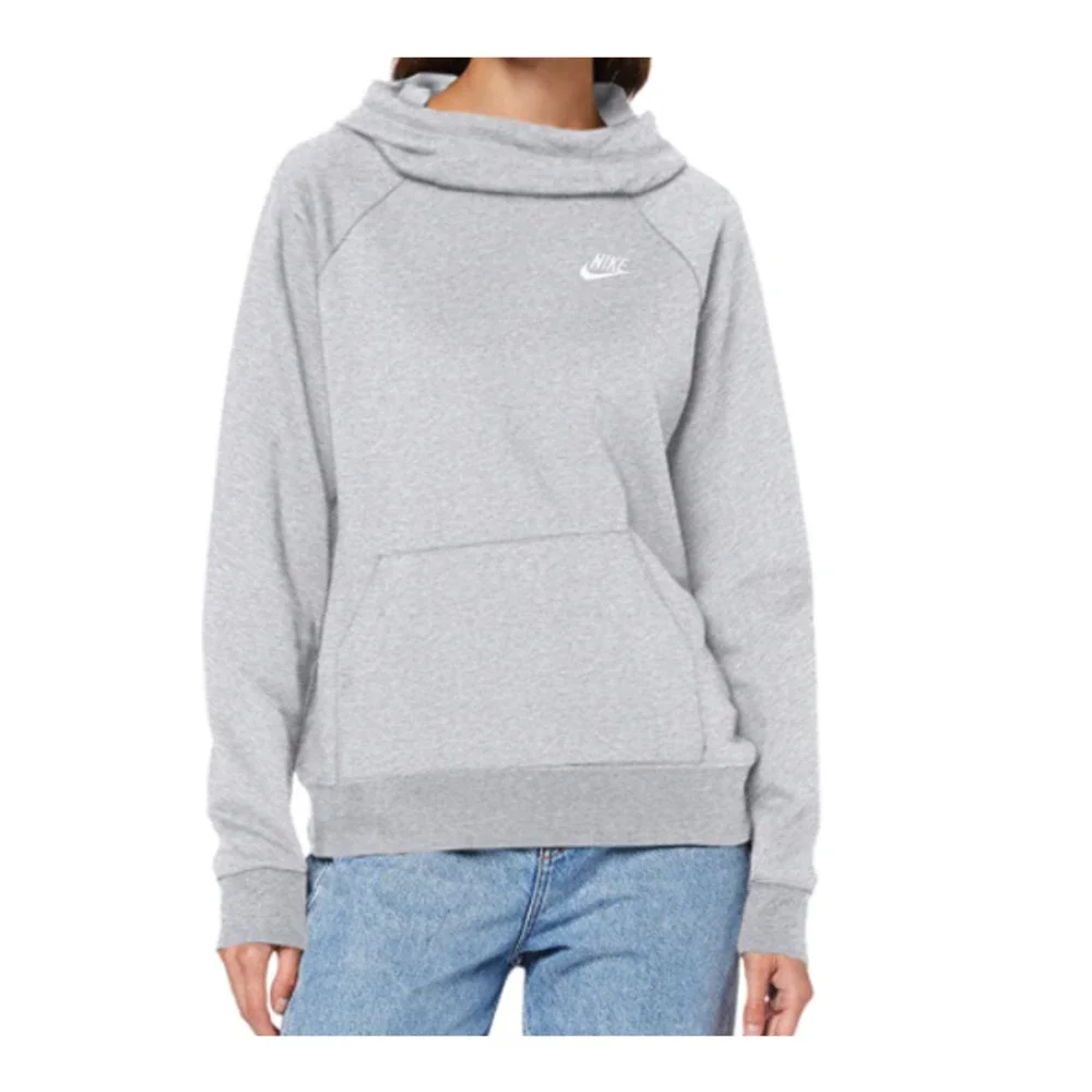 SOLD Nike Womens Gray Heather Essential Funnel Neck Hooded Sweatshirt Pullover - Picture 13 of 14